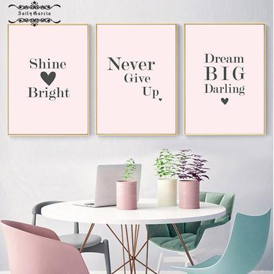 Inspirational Quotes Pink Canvas Poster Fashion Minimalist Print Nursery Painting Nordic Modern Home Decoration Wall Art Picture