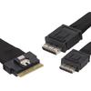 SlimSAS SFF-8654 8X to Oculink SFF-8611 4X 4ix2 Cable 16-24Gbps Efficient Signal Transmission