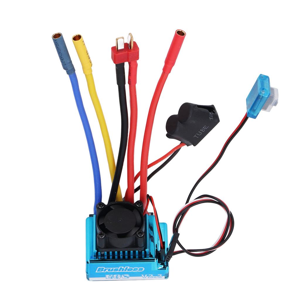 60A Brushless ESC for 1/10 RC Model Car Boat Waterproof 2?3S Lipo BEC 5.8V/3A Male T Power Connector Electronic Speed Controller