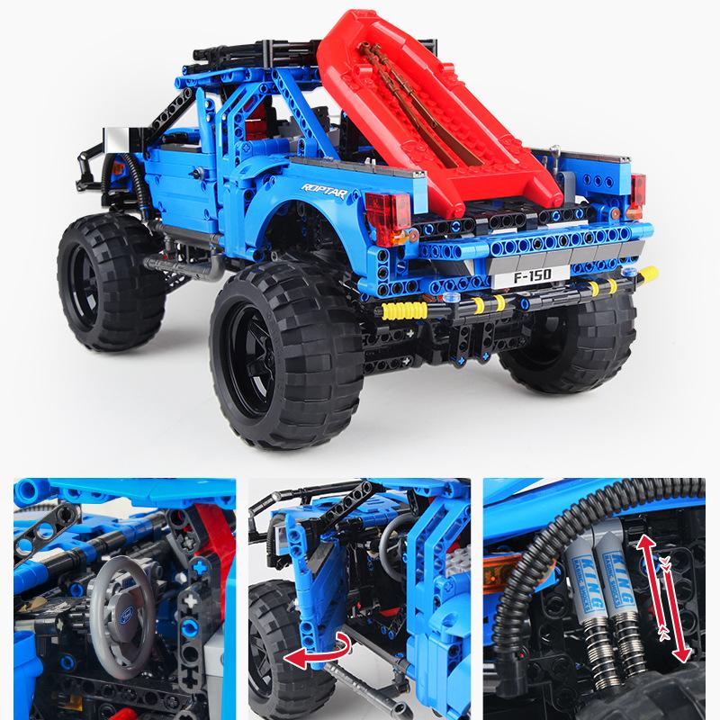 Non-Toxic 1630Pcs City Off-Road Truck Rc Building Blocks Moc Technical Remote Electric Car Model Bricks Enginerring Vehicles Toys Kid Gift