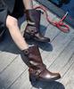 Moodnight Simon 2-Way Biker Mid-Calf Boots - Detachable Belt / 3 Colors 4Cm