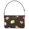 Michael Kors Jet Set Travel Fruit Print Coated Canvas Clutch Small Women Clutch Dark-Brown 35S6GTVW1V-BROWN