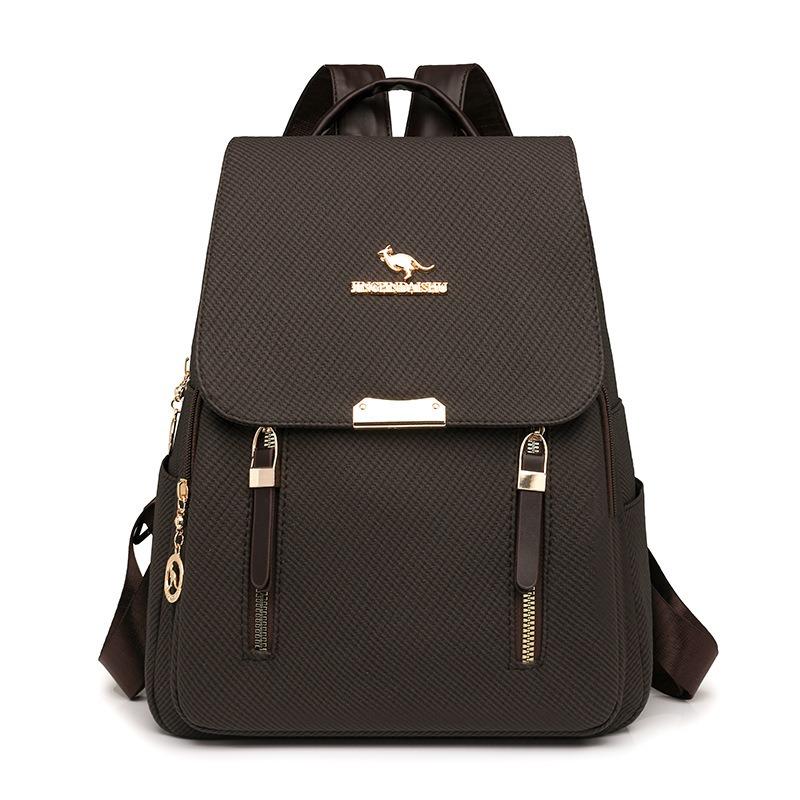 Fashionable Soft Leather Large-capacity Travel Backpack, Dual-purpose Single-shoulder Schoolbag Casually
