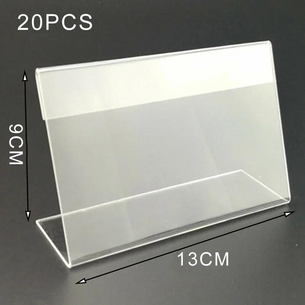 Bracket Price Tag Stand Name Card Reusable Sign Transparent Conference 20pcs For Poster Rack L Shape Label Stand Display
