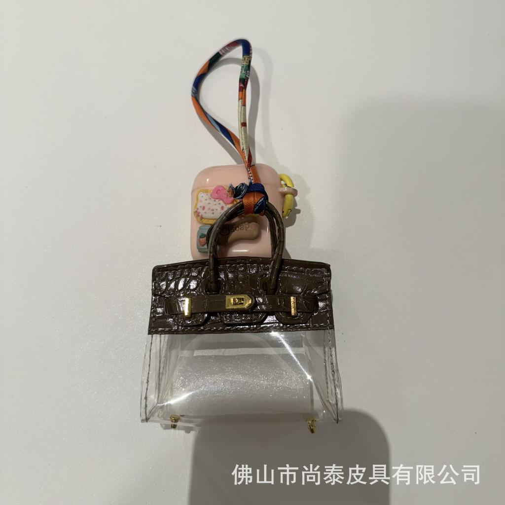 Internet-Prominente Damen Auto Schlüssel Tasche Mini Transparente Tasche Anhänger Exquisit Hochwertige Kopfhörer Tasche Roter Umschlag Auto Anhänger