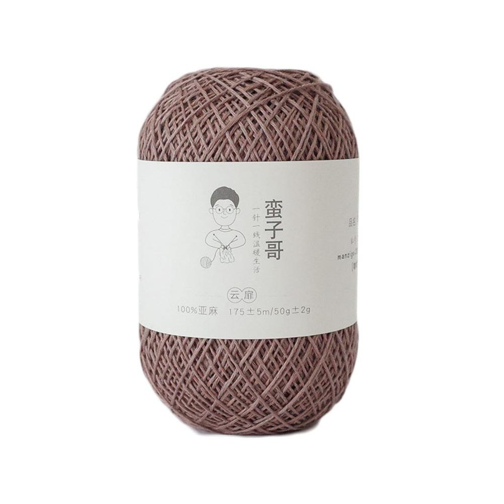 Нежная для кожи пряжа для вязания крючком Мягкая трикотажная пряжа Дышащая льняная пряжа Шитье кофейный