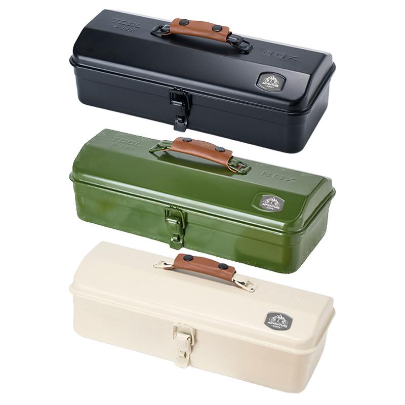 Outdoor Toolbox with Stickers Miscellaneous Tool Storage Box Camping Portable Handheld Metal Storage Box