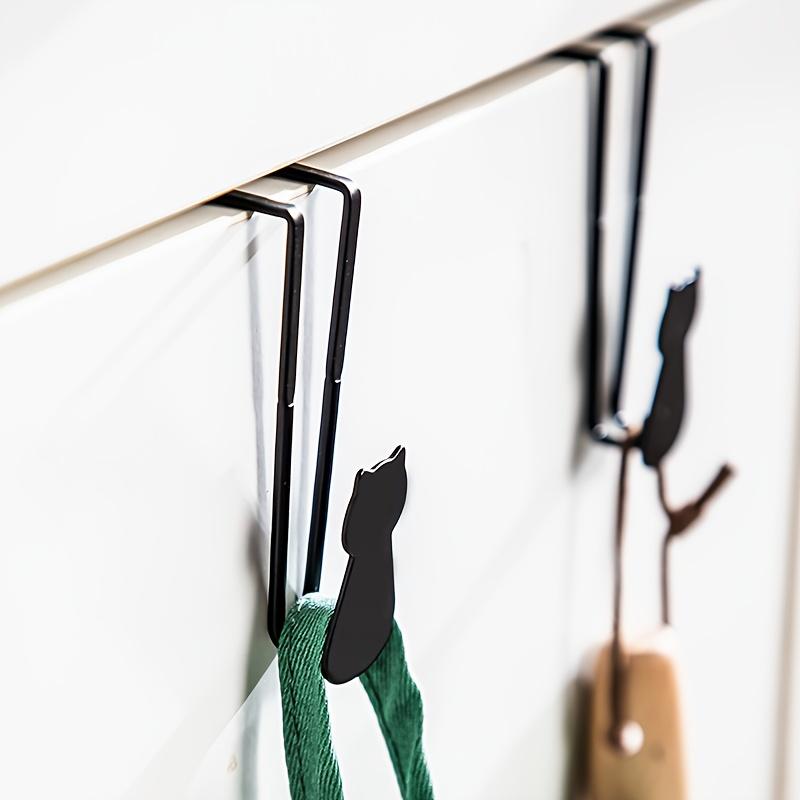 1Pc Cat-Shaped Sturdy Cast Iron Hooks Designed to Hang Over Doors - Easy to Install, for Hats, Towels, Wallets, And Robes Home Organizer