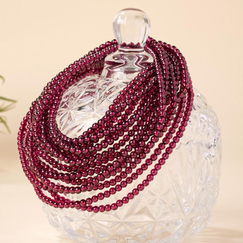 Handcraft Multiple Strand Garnets Beaded Bracelet For Women Fashion Jewelry