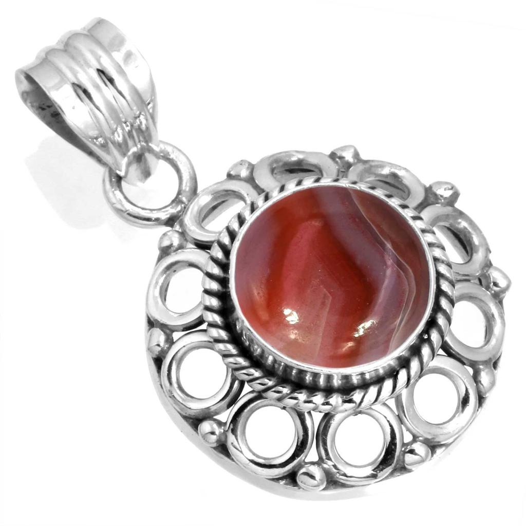 925 Sterling Silver Pendant Women Gemstone Handmade Jewelry Halloween Gift Amazonite Angelite Blue Opal Botswana Agate Mohave Azurite Chrysocolla