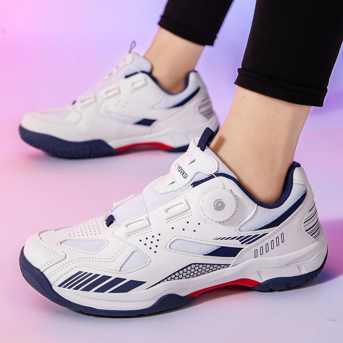 

Кроссовки для бадминтона Spot мужские и женские профессиональные тренировочные дышащие нескользящие амортизирующие вращающаяся пряжка кроссовки для настольного тенниса обувь Jinjiang 35