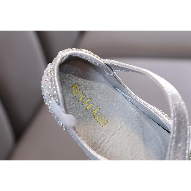Autumn New Style Ladylike Baby Girl Girls' Princess Rhinestone Flat Shoes, Leather Shoes, Dance Performance Shoes