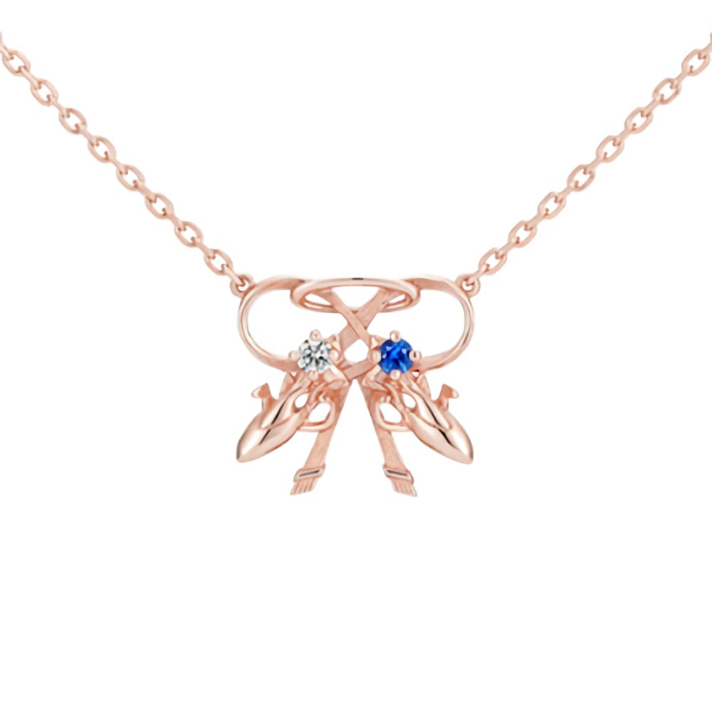 Evangelion Double Entry System Silver Gold U-Treasure Necklace, (Pink Coated), Accessory, Jewelry, Gift, NEV-219-SV