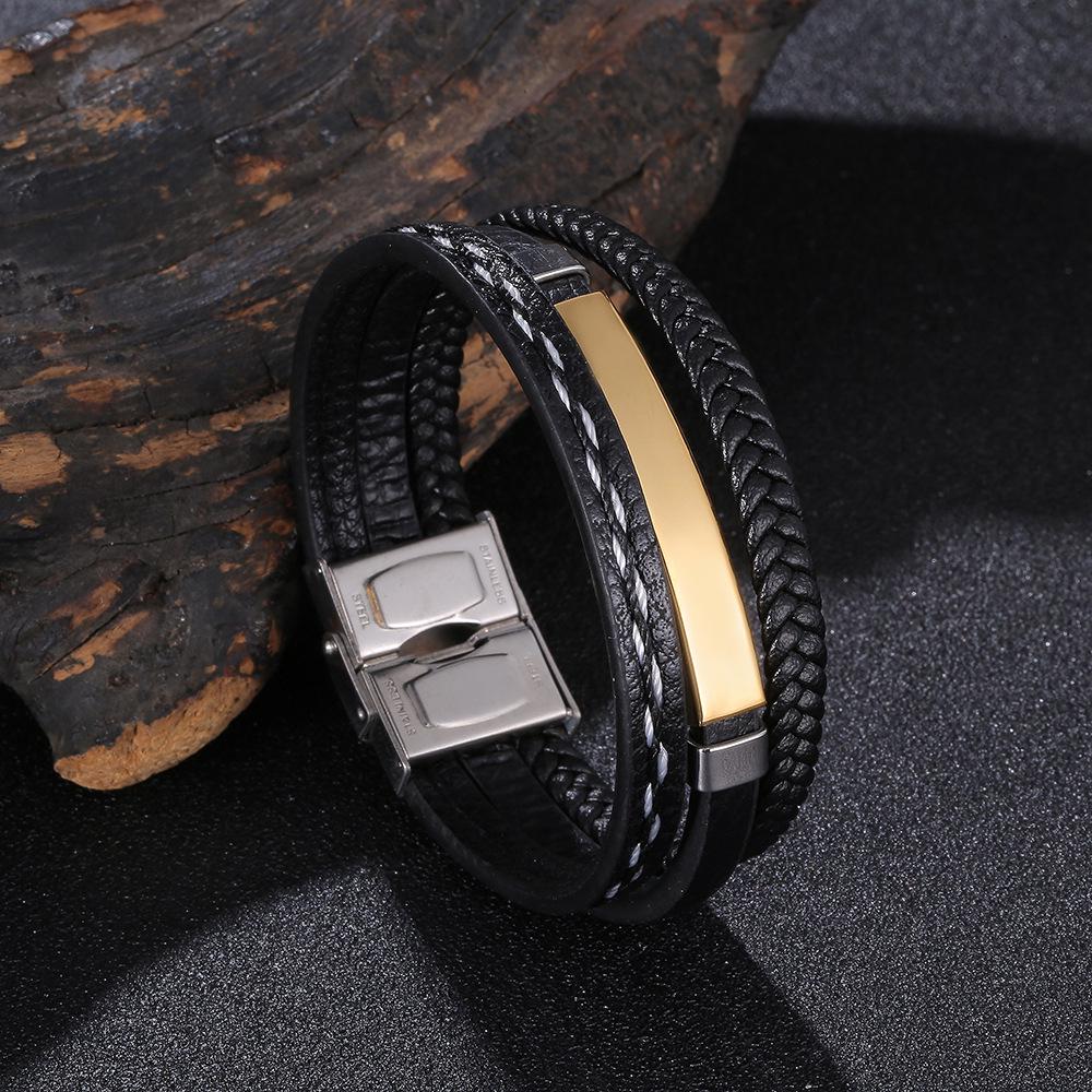 Men's European and American Fashion Stainless Steel Laser Engraved Couple's Bracelet