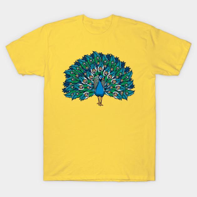 Men Black Print T-shirt Peacock No-Cut Transfer Paper Print Cotton Tshirt 3XL жёлтый