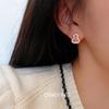 Elegant Ruby Gourd Stud Earrings for Women - Fashionable and Versatile Silver Needle High-End Earrings