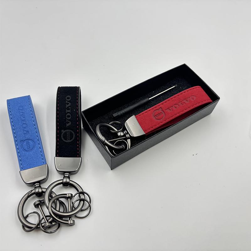 Volvo Luxury Genuine Leather Keychain Car Key Ring For Xc60 Xc90 V40 V60 S60 V50 V90 S80 C40 XC40 V70 XC70 C30 C70 Car Styling