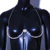 Women's Double Heart Rhinestone Pendant Bra Strap Body Chain