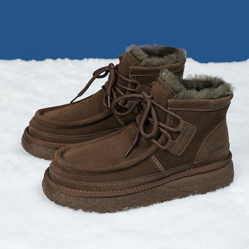 New Tire Thick-soled Non-slip Outdoor Snow Boots Winter Piled Thickened Comfortable Warm Cotton Shoes