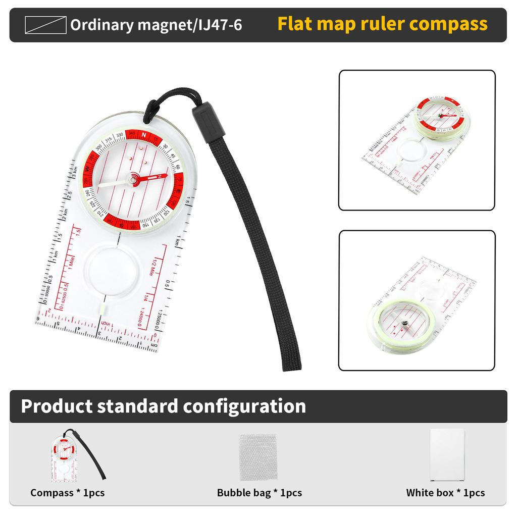 Practical Outdoor Compasses Plastic Orienteering Compasses with Scale Hiking Backpacking Compasses for Map Reading