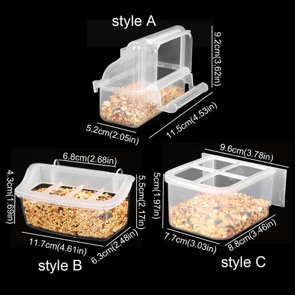Plastic Bird Food Box Anti-splash Parrot Hanging Food Dish  for Pigeons Parrots Canaries