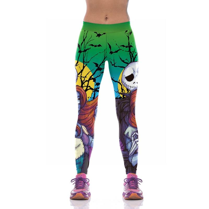 New Digital Printed Pants Women's Halloween Pumpkin Zombie Series Bodybuilding Pants Pulling Pants