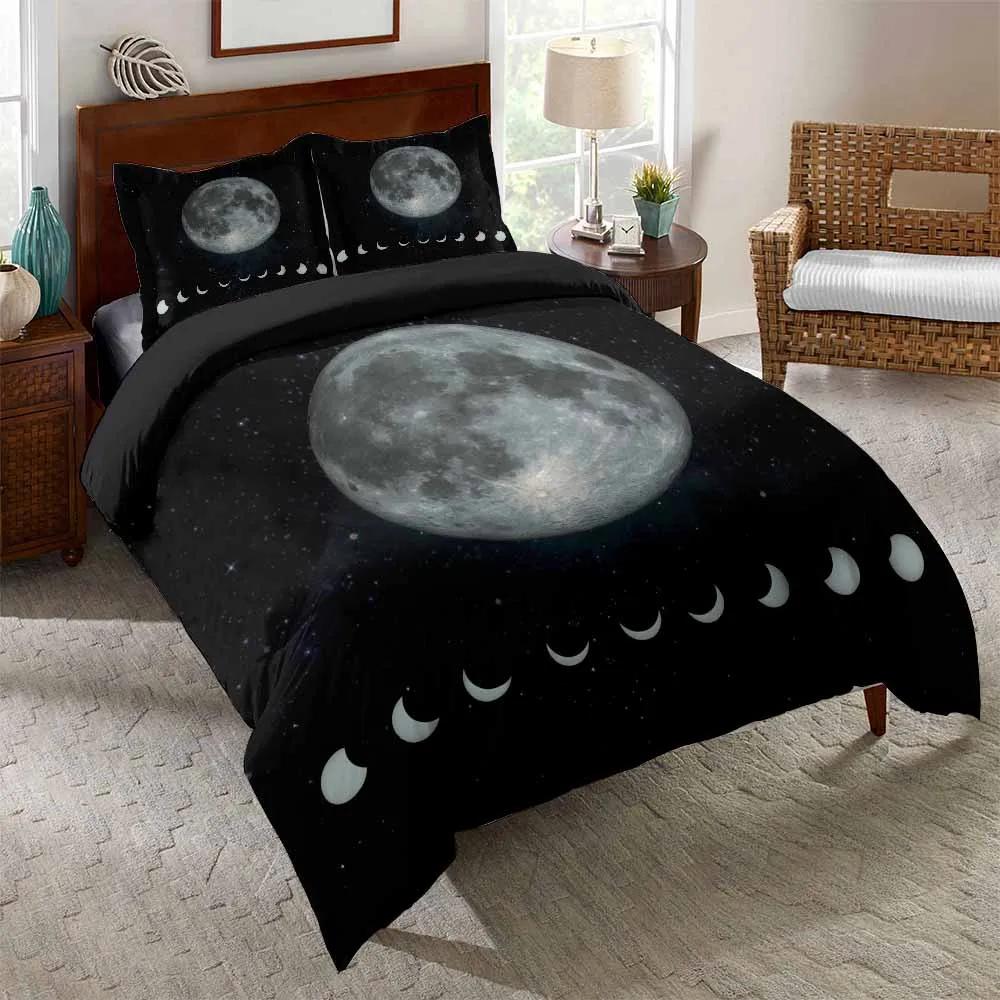 Comforter Galaxy Starry Sky Wolf Outer Space Planets Star Cluster Solar System Moon Comets Cosmos Illustration Bedding