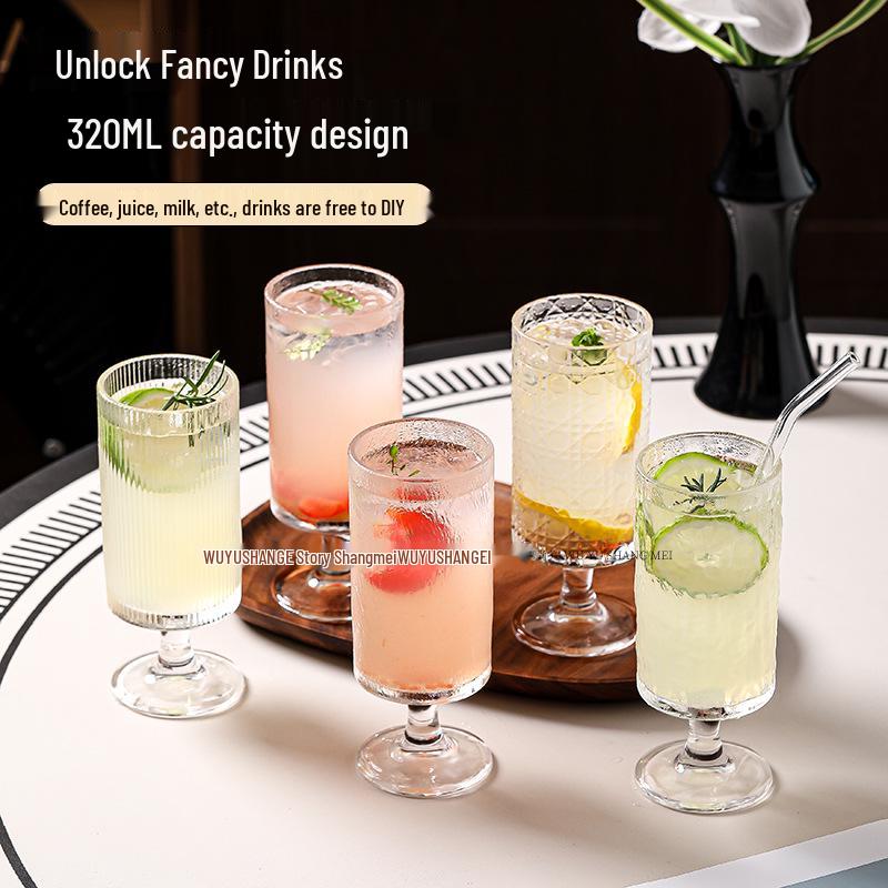 Elegant Glass Cylinder Cup for Juice, Cocktails, Tea & Cold Drinks