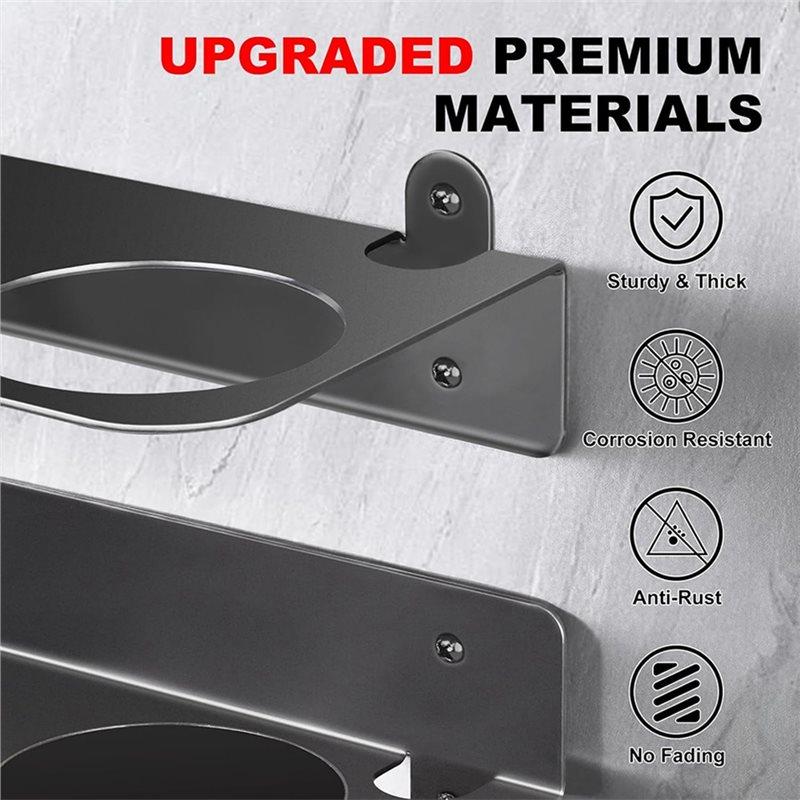 HHO-Aluminum Alloy Car Coolant Funnel Stand Bracket Wall-Mounted Rack With Dual Storage Cup Support