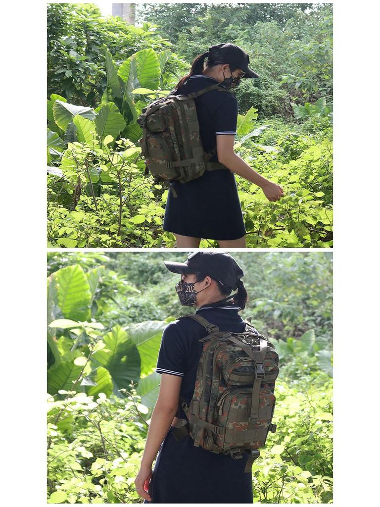 Tactical 3P Assault Backpack - Large Capacity Camo for Travel, Mountaineering, Hiking, Adventure & Camping with Load Reduction.