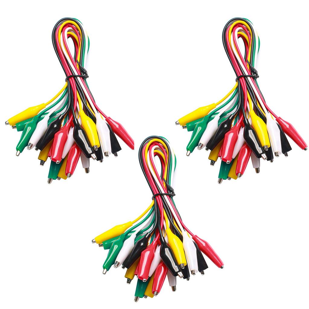10 Pieces &5 Colors Test Lead Set & Alligator Clips,19.7 inches Electrical DIY Test Leads Alligator Double-ended Crocodile Clips