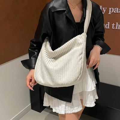 Large-capacity Bag Women's Autumn and Winter New Corduroy Commuter Shoulder Bag Literature and Art College Student Class Messenger Bag