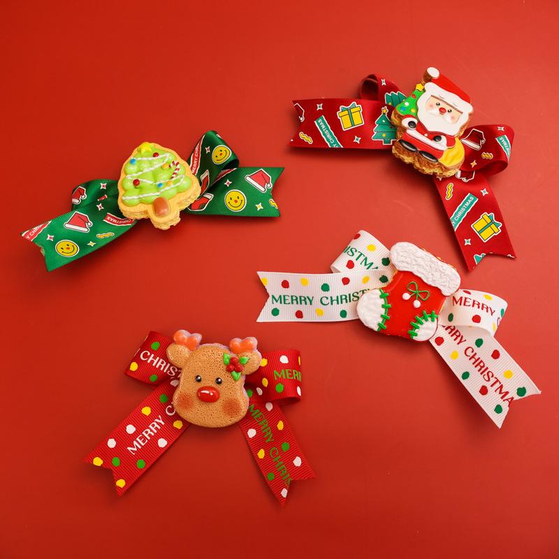 Festive Cartoon Collar with Cute Bow for Cats & Dogs - Silent Red Christmas Necklace Decoration