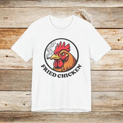 Fried Chicken TShirt Funny Retro Logo Tee Crew Neck Short Sleeve Cotton Short Sleeve Shirts for Women Graphic T Shirts Tees