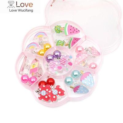 7 Pairs Mini Lovely Ear Clips For Girls Hypoallergenic No Piercing Plastic Earrings For Kids With Pain -Resistan