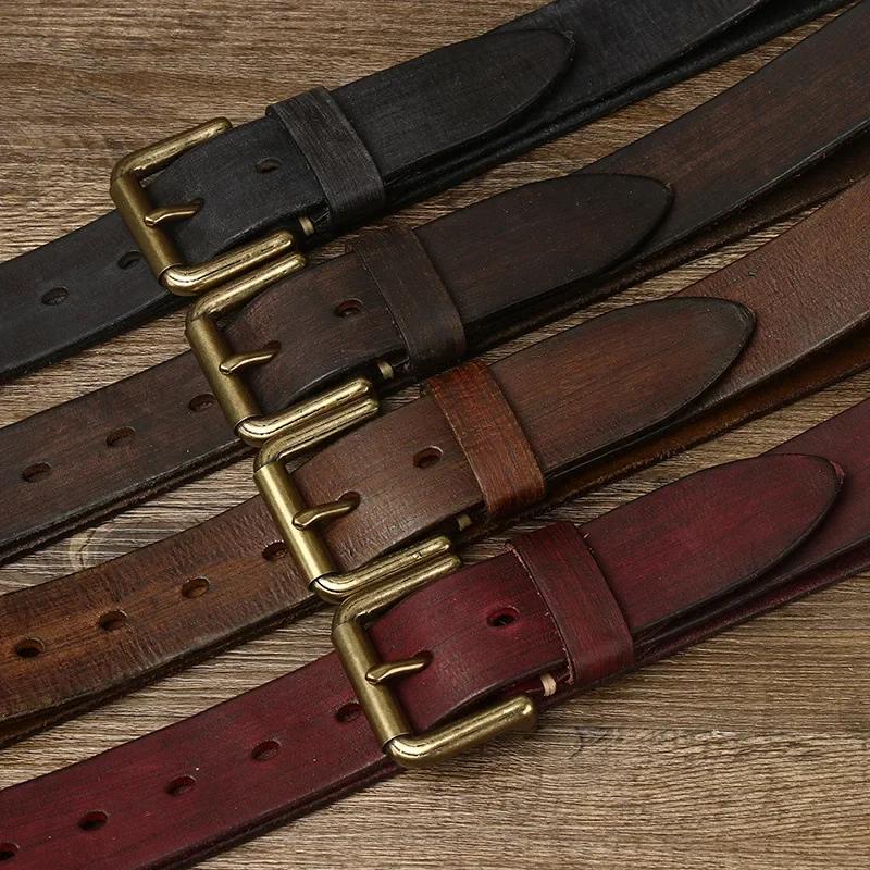 3.8CM Piele de Vacă Pură de Înaltă Calitate Curele din Piele Naturală pentru Bărbați Curea de Marcă Masculină Cataramă cu Pin Fantezie Vintage Blugi Cowboy Lux