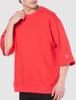 Champion Crew Neck Loose Made in Size Men's Half-Sleeve Sweatshirt, 9oz, Fleece-Lined, Fit, Oversized, USA, Scarlet, M, C5-V002
