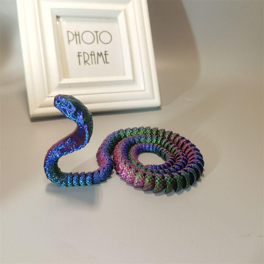 30/45/60cm Kobra-Ornament Mehrfarbig 3D-Druckmodell Kindergeschenk 3D-gedruckte Schlange Schreibtischornament