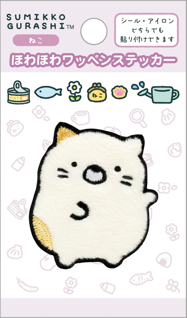 Наклейка-патч пушистая Sumikkogurashi Кот SE71012 San-X