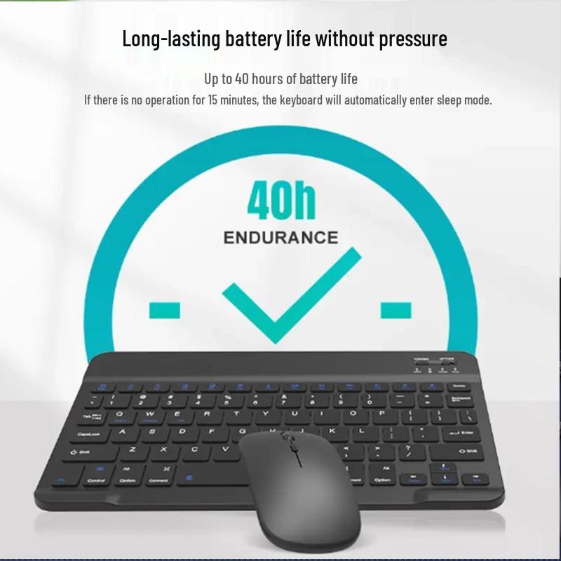 Ergonomic 10-inch 2024 Portable Bluetooth Keyboard & Mouse