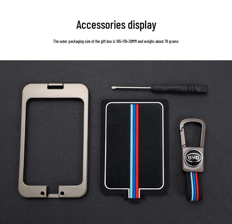 High-End Aluminum Alloy Key Cover for BYD Han EV, Qin, Song Pro, and Han DM
