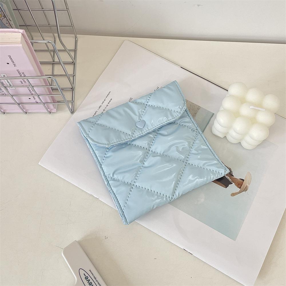 Portable Sanitary Napkin Storage Bag Large Capacity Plaid Cosmetic Bags Gifts Coin Purse