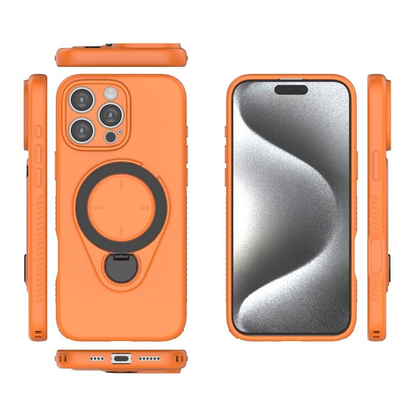 For iPhone 16 Pro Max Case with Tempered Glass WANLONFENG JH Series PC TPU Kickstand Phone Cover