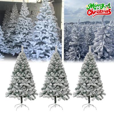 Snow Covered Flocked Christmas Tree PVC Artificial Pine with Realistic Snow Effect for Store Window Display