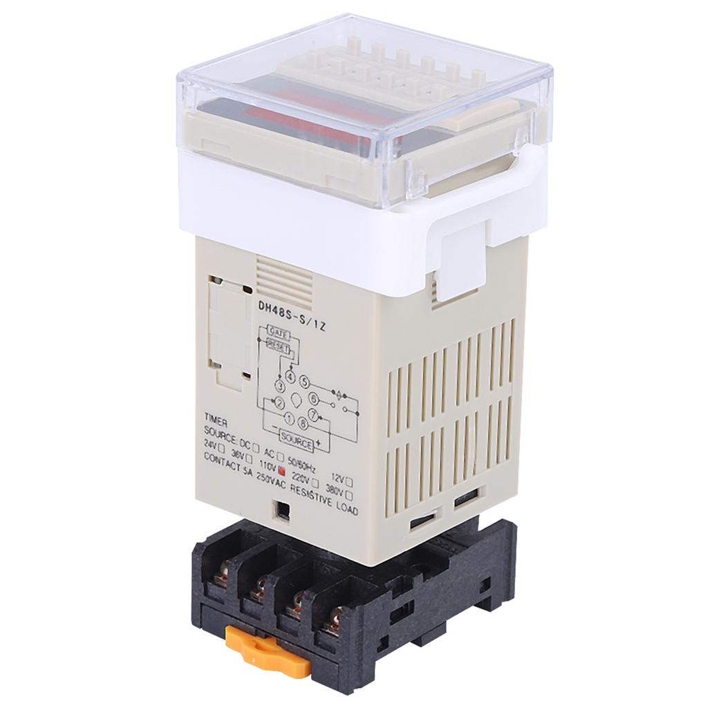110V AC DH48S S 0.1s~99h Cycle Control Digital Display Time Relay with Base