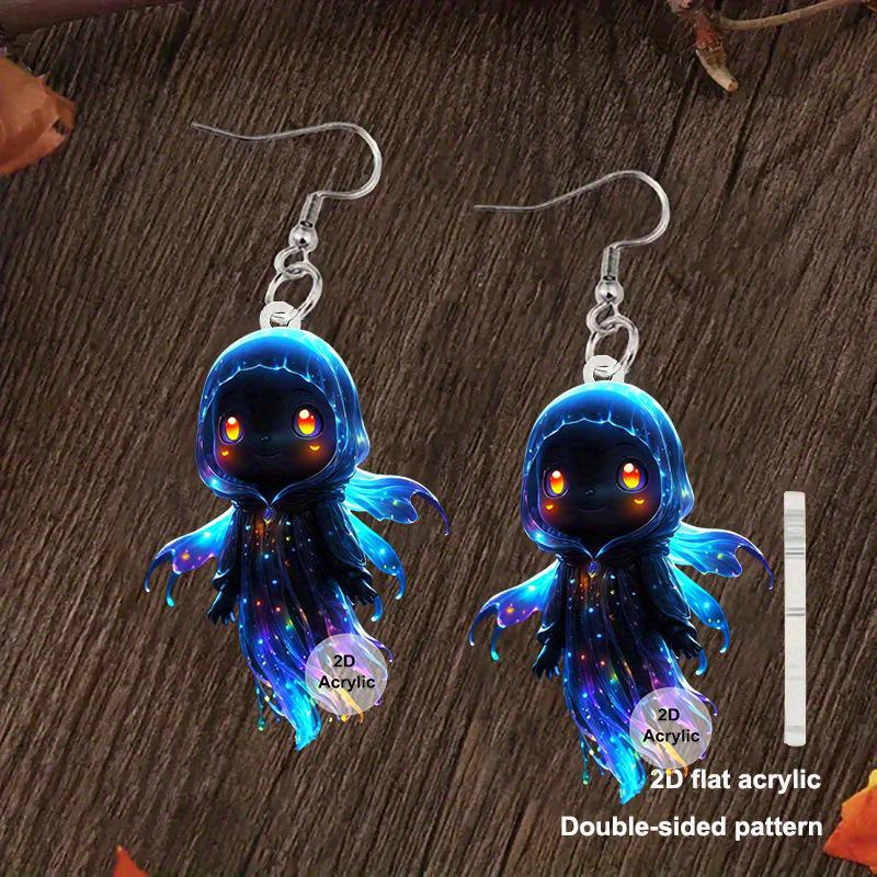 

Colorful Pumpkin Pendant Acrylic Earrings - Rainbow & Cosmic Design for Halloween & Christmas Parties