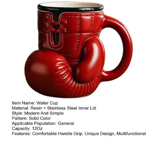 Boxing Glove Coffee Mug Coffee Cup with Stainless Steel Liner 12oz Gloves Shaped Tea Cup Novelty Gift for Fight Fans