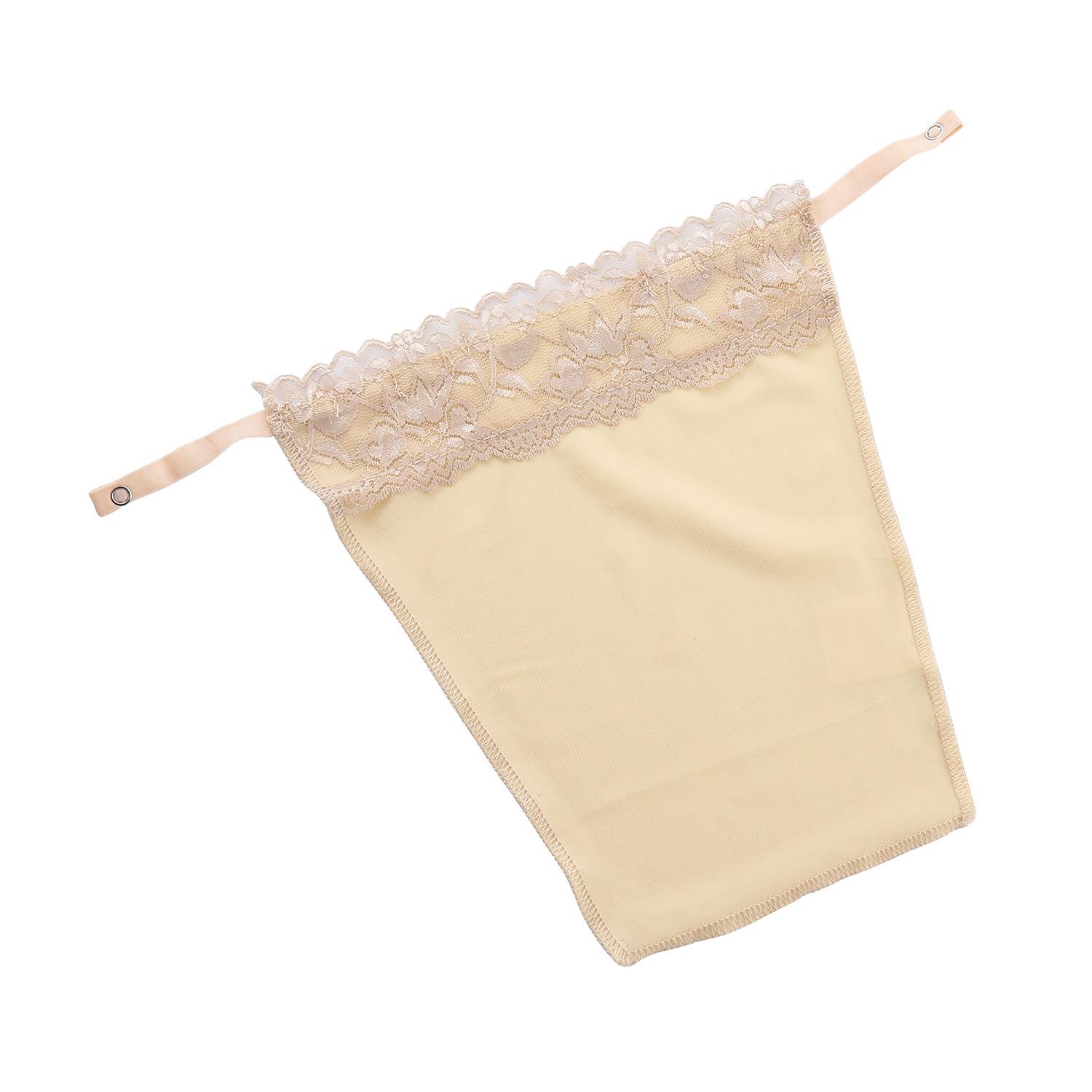 Кружевной топ-бандо без бретелей с накладками на соски One Size бежевый