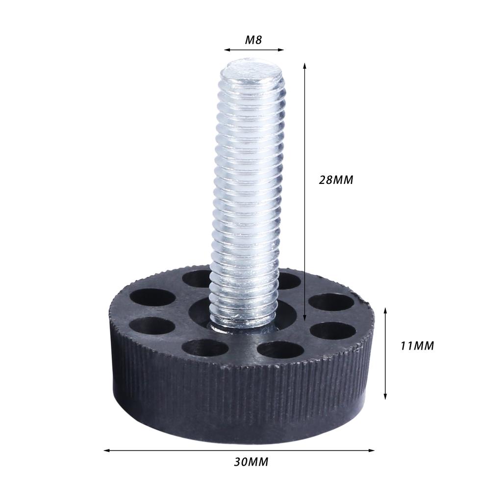 4 Pcs M8x10/14/18/28mm Thread Adjustable Table Foot Table Desk Furniture Leg Screw Levelling Foot Glide Leveler Feet Base 30mm