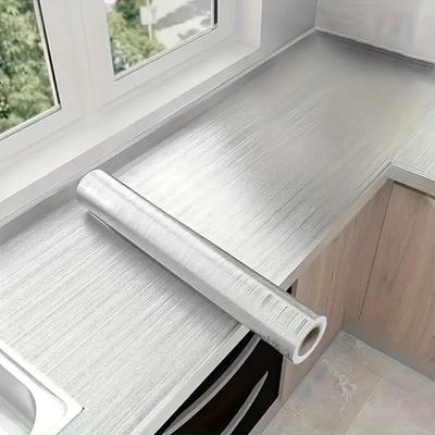 40Cm Metal Stainless Steel Brushed Silver Wall Sticker Kitchen Living Room Refrigerator Countertop Self-Adhesive Wallpaper
